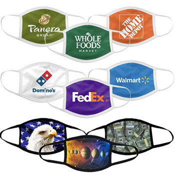 printed face masks customized with company logo or brand