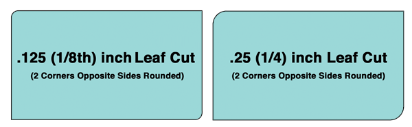 Example of 2 rounded corners with the opposite corners rounded. Better known as a leaf cut.