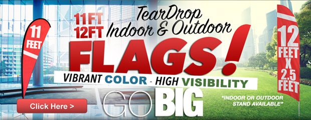 Tear Drop, Indoor And Outdoor Flags