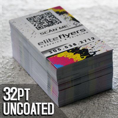 32pt Uncoated Business Cards print business cards on 32pt thick card stock, ultra thick business cards