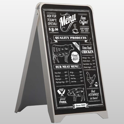Chalk Board A-Frame Sign chalkboard sidewalk sign, sandwich board signs, custom chalk board A-Frame sign printed
