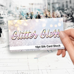 16pt Silk with Glitter Gloss real glitter business cards, sparkle business cards, glitter business card