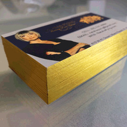 32pt Velvet Business Cards gold edge business cards, thick business card with gold edge