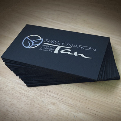 Black Suede Business Cards Letter Pressed with an Array of Options