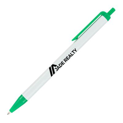 Promo-Pens-White-Barrel-Green-Trim