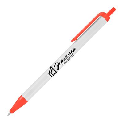 Promo-Pens-White-Barrel-Orange-Trim