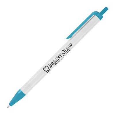 Promo-Pens-White-Barrel-Teal-Trim