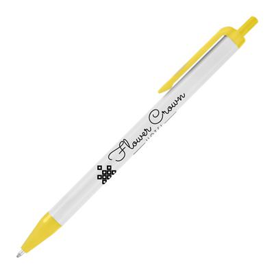 Promo-Pens-White-Barrel-Yellow-Trim