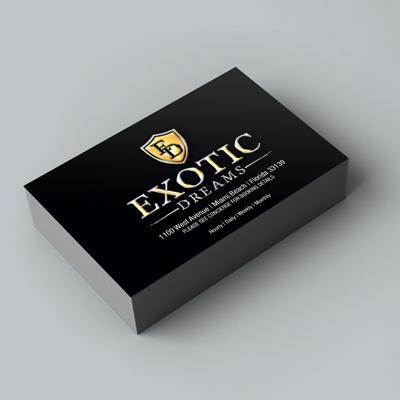 Foil Stamped Business Cards Printed On 14pt Dull Matte Card Stock by Elite  Flyers