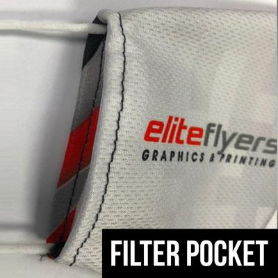 custom printed reversible face mask with filter pocket