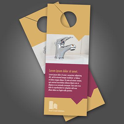 Door Hangers Printed in Full Color on 16pt Card Stock, with UV