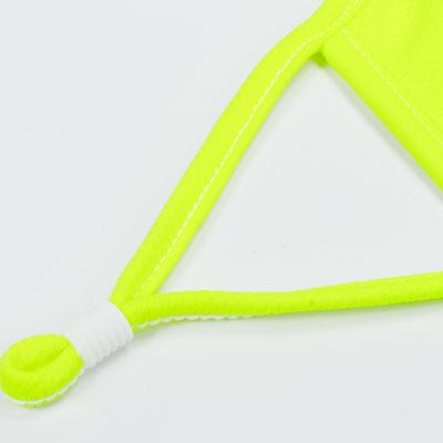 fluorescent yellow face mask piping