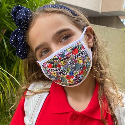kids face masks with full color custom print