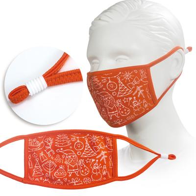 orange youth face mask with screen printed logo or design