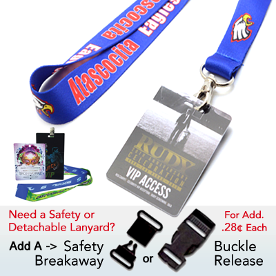 Dye-Sublimation Lanyard w/ Plastic J-Hook & Safety Release