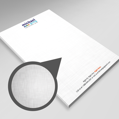 Linen Notepads Printed on 70lb White Linen Stock Padded with 25 or 50  Sheets Per Pad By Elite Flyers