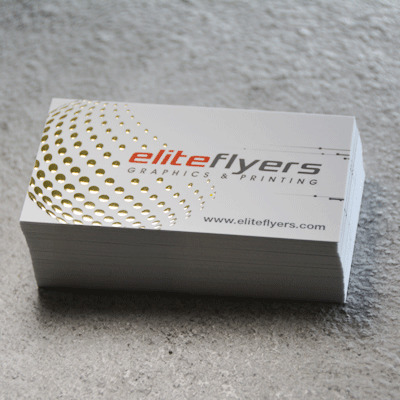 Foil Stamped Business Cards Printed On 14pt Dull Matte Card Stock by Elite  Flyers