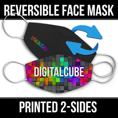 Reversible face masks custom printed on 2-sides.