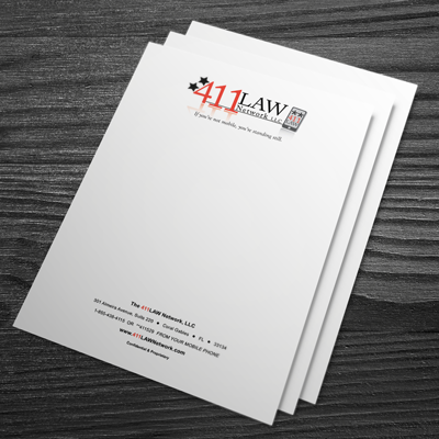 70lb White Letterhead letterhead printing, custom letterhead printer, stationery printing