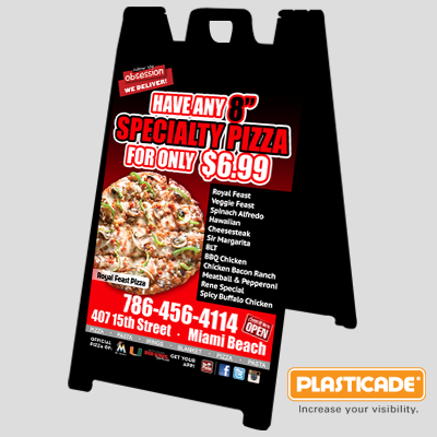 A-Frame Signs A-Frame Signs Include a Self Standing Signicade® Deluxe Heavy Duty Plastic Two Sided Frame and Two 3mm PVC Boards