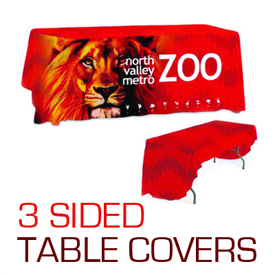 Table Cover 3 Sided custom table cloth, trade show table covers cheap, event table cloth 3 sided