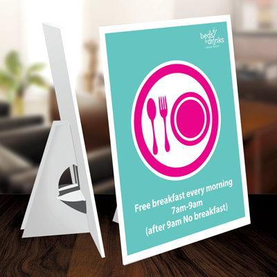 Table Top Displays table top displays printing full color foam core or 3mm PVC plastic with self standing easel