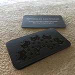 black-suede-business-cards-22pt-with-black-foil-and-white-pigment-foil