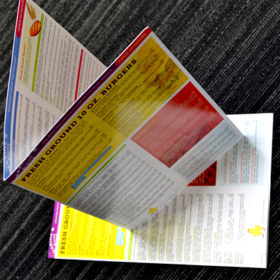 brochures printed on 14pt card stock with choice of uv high gloss flyer card stock