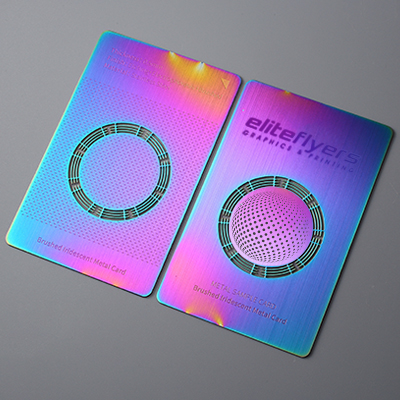 Iridescent Elegance: Brushed Metal Cards that Captivate