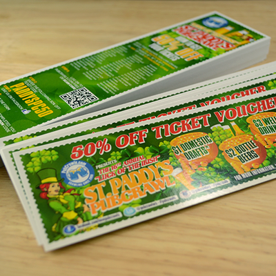 event tickets printed in