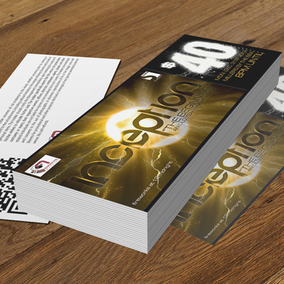 event tickets printed in full color with option for sequential