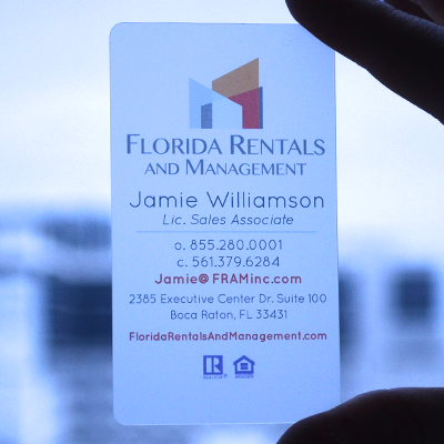 frosted plastic business cards printed on 20mil clear plastic in elite flyers business cards