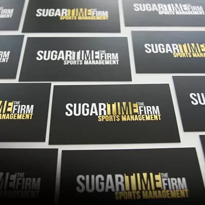 Silk business cards with gold foil stamping capturing luxury and class