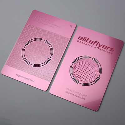 Magenta Stainless Steel Card: Radiate Elegance and Distinction