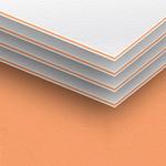 Dynamic 32pt business card highlighting a vibrant orange core edge, offering a playful yet professional style for creative businesses