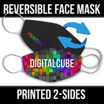 Reversible face masks custom printed on 2-sides.
