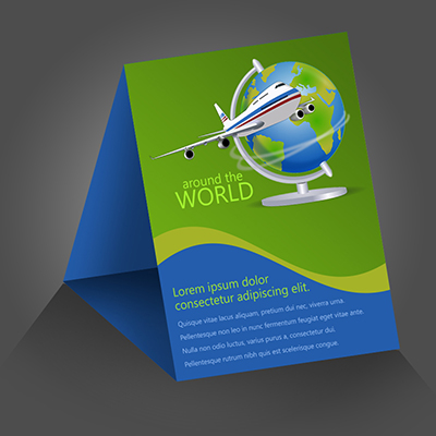 table tent displays printed in full color with folding score and